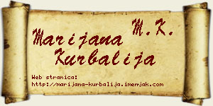 Marijana Kurbalija vizit kartica